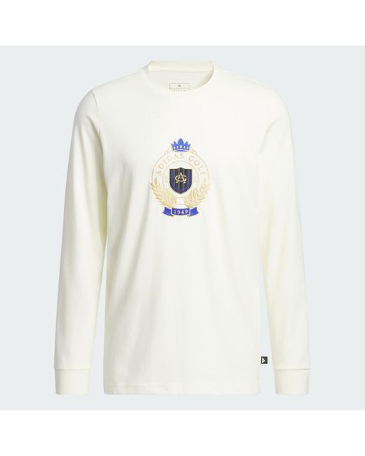 Maglia Go-To Crest Graphic Long Sleeve di Adidas in White da Uomo