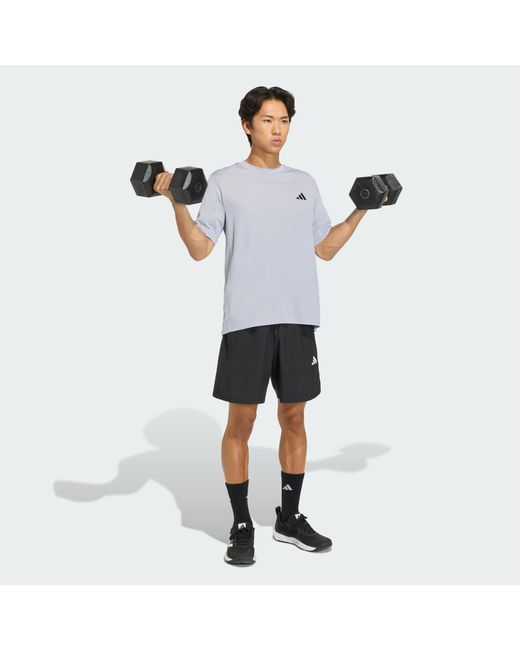 Adidas White Workout Essentials Base T-Shirt for men