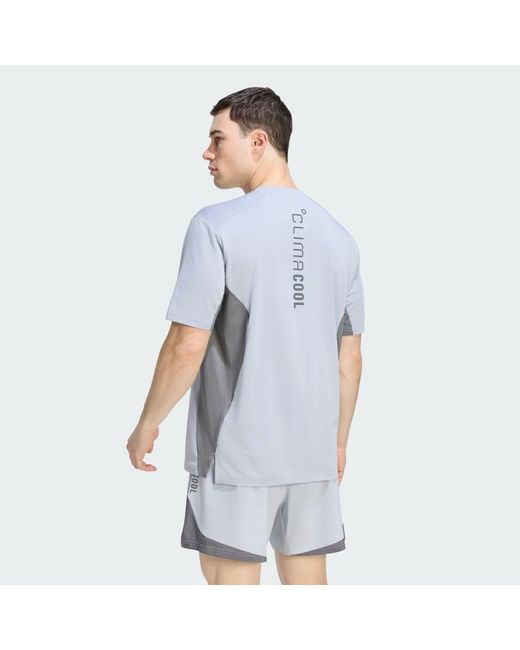 Adidas Blue Tech Apparel Colorblock T-Shirt for men
