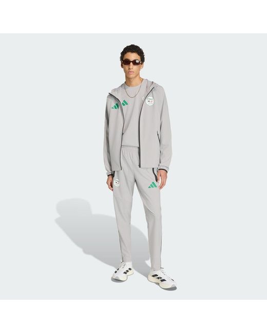Adidas Gray Algeria Tiro Tech Full Zip Windbreaker Jacket for men