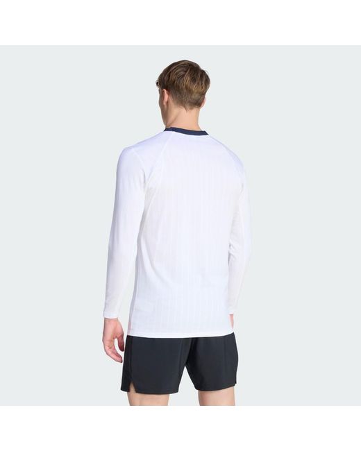 Adidas White Tennis Climacool Long Sleeve Top for men