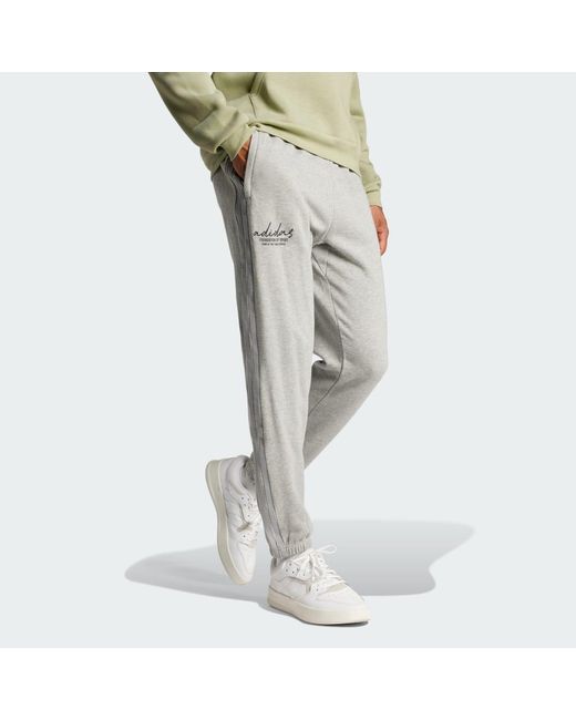 Adidas Gray Brand Love French Terry Eşofman Altı for men