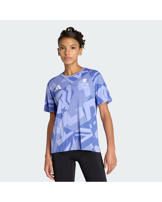 Adidas Blue Paralympicsgb Multi Printed T-Shirt