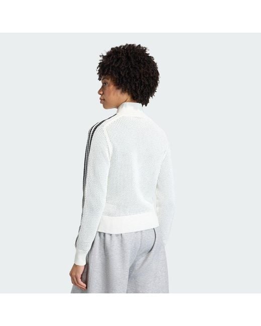 Adidas Gray Knitted Crochet Firebird Track Top