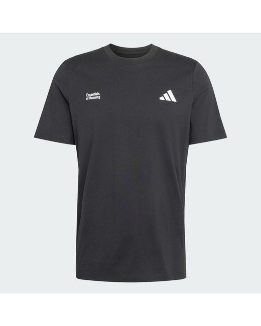 Adidas Originals Black Run Essentials Graphic T-Shirt for men