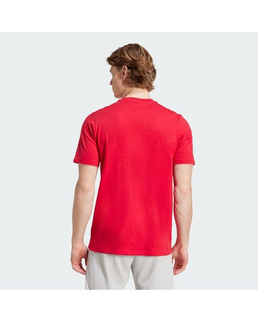 Adidas Red Ajax Amsterdam Seasonal Graphic T-Shirt for men