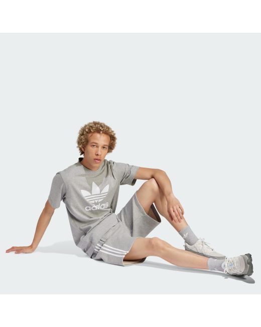 Adidas Gray Adicolor 3-stripes Shorts for men