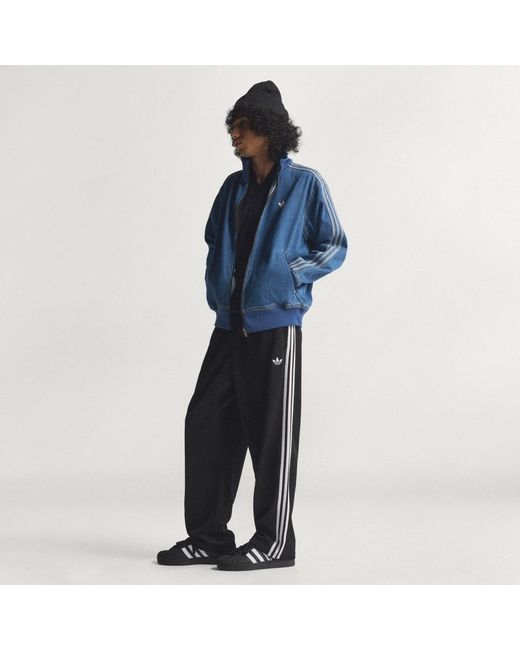 Adidas Blue Adicolor Denim Firebird Track Top for men