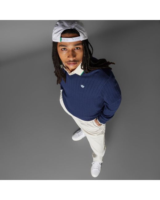 Adidas Blue Originals Cashmere Knit Sweatshirt for men