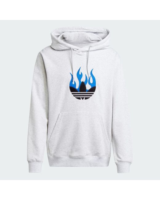 Hoodie Flames Logo di Adidas in White da Uomo