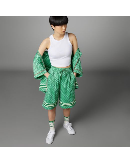 adidas Adicolor 70s Satin Shorts in Green | Lyst UK