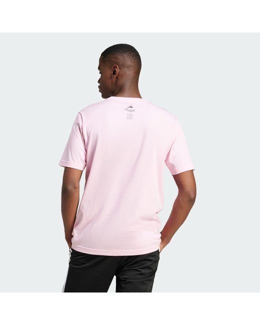 Adidas Pink Lounge Drink Graphic Tee for men