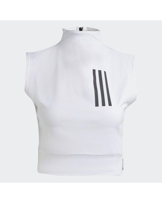 Adidas White Mission Victory Sleeveless Cropped Top