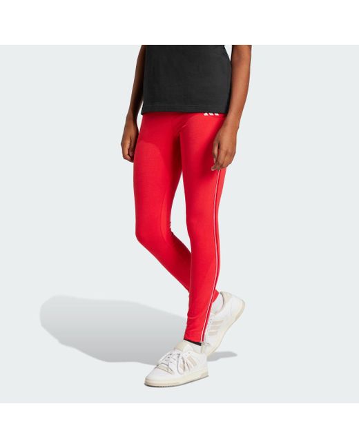 Adidas Red Essentials Color Pop High-Waisted Leggings