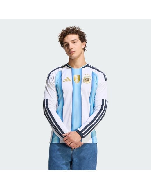 Adidas Blue Argentina 26 Home Long Sleeve Jersey for men
