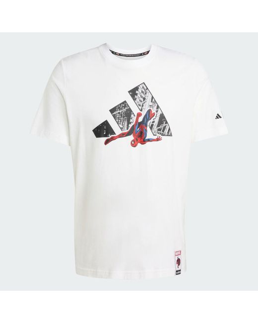 Camiseta Marvel Spider- Logo Adidas de hombre de color White