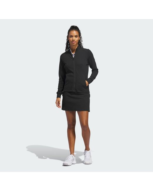 Adidas Black Performance Textured Full-Zip Jacket