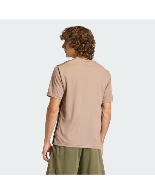 Adidas Natural Workout Essentials Base 3-Stripes T-Shirt for men