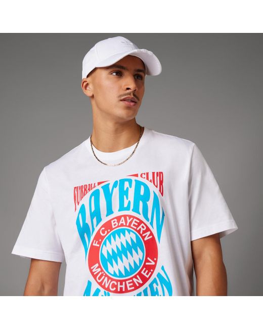 Adidas Red Fc Bayern Originals Graphic T-shirt for men