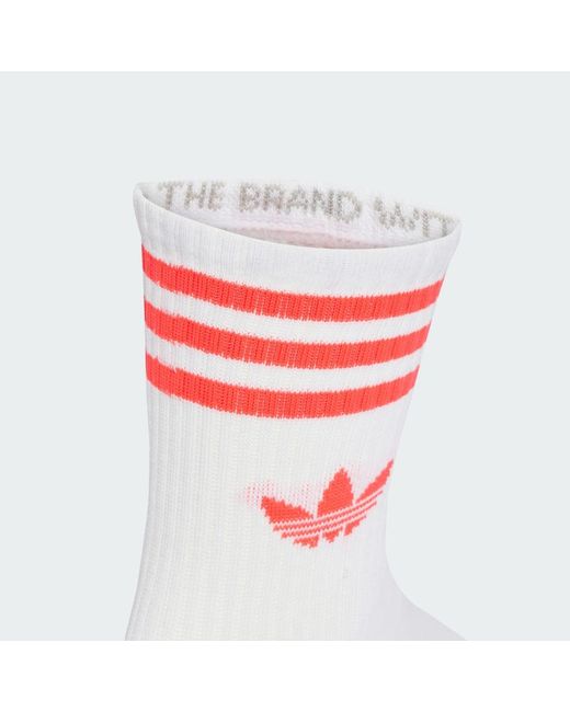 Adidas White 3-Stripes Crew Socks 3 Pairs