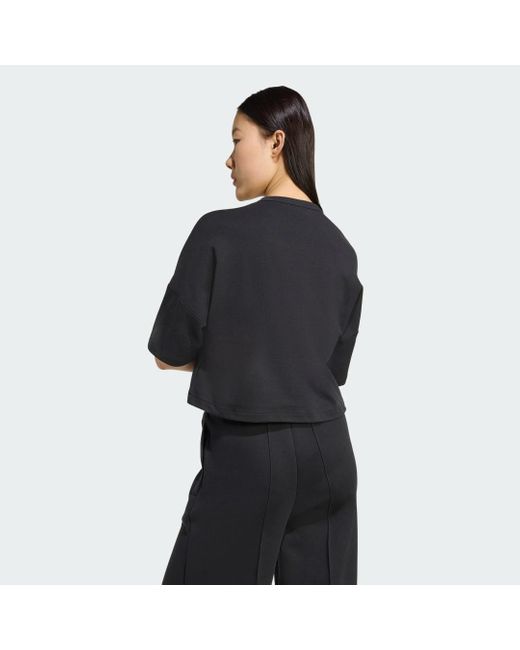 T-Shirt A 3 Strisce Fuori Posto di Adidas in Black