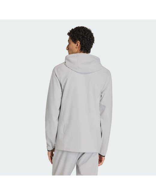 Adidas Gray Algeria Tiro Tech Full Zip Windbreaker Jacket for men