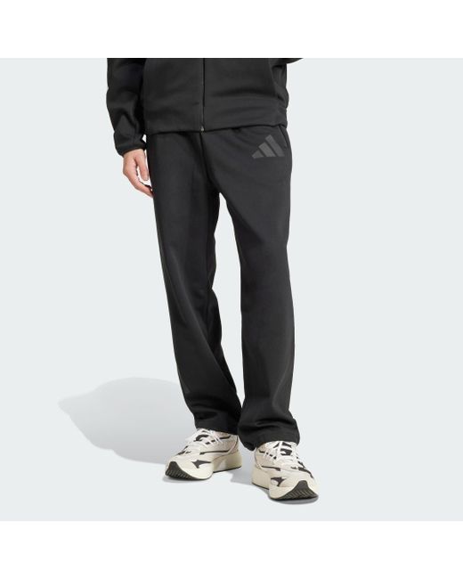 Adidas Black Z.N.E. Open-Hem Joggers for men