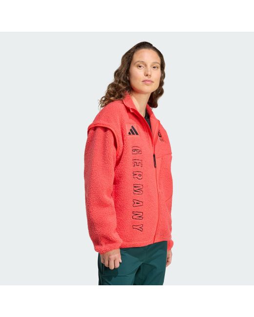 Adidas Red Team D Xploric High Pile Fleecejacke