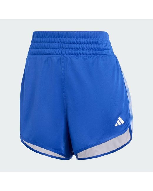 Adidas Blue Pacer Training Essentials Allover Print Flower Tie-Dye Knit Shorts