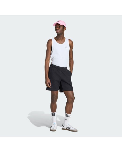 Adidas Blue Trefoil Essentials Waffle Shorts for men
