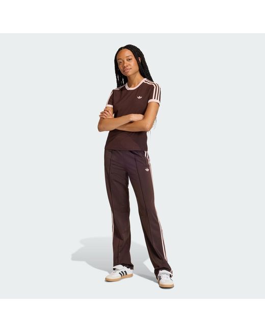 Adidas Red Lifestyle 3 Stripes Slim Tee Kc9017