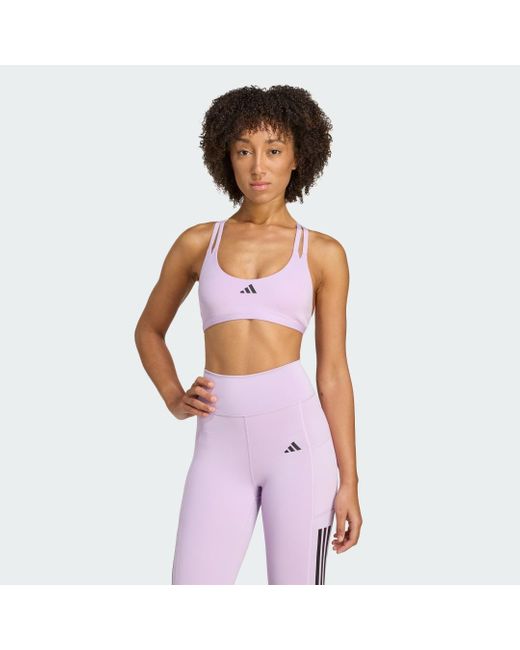 Adidas Purple Aeroimpact Luxe Training Light-Support Bra