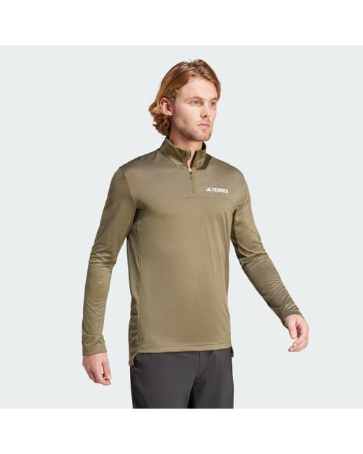 Adidas Green Terrex Multi Half-zip Long Sleeve Long-sleeve Top for men