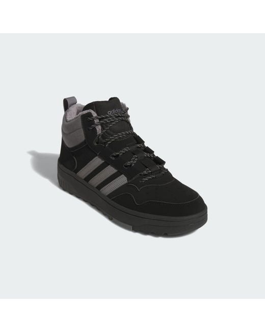 Adidas Black Hoops 4.0 Mid Shoes