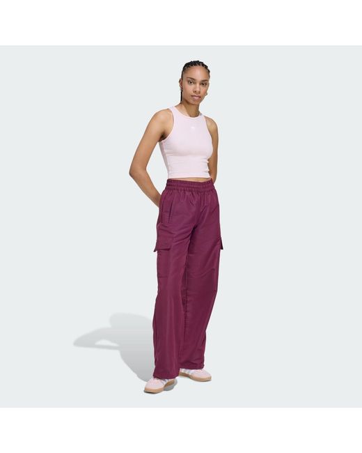 Adidas Purple Essentials Ribbed Tank Top