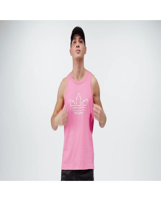 Adidas Originals Pink Pride Graphic Tank Top for men