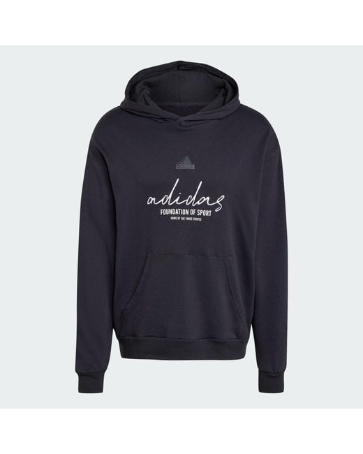 Adidas Blue Brand Love French Terry Hoodie for men