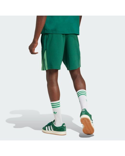Adidas Green Colorblocked Sst Shorts for men