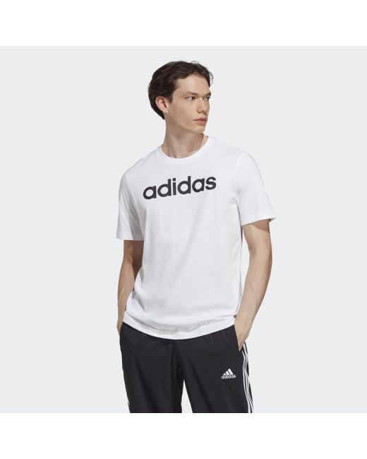 Essentials Embroidered Logo di Adidas in White da Uomo