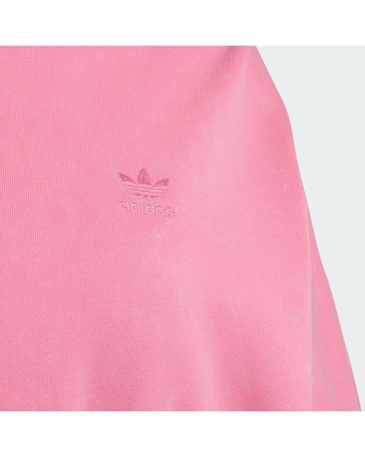 Adidas Pink Acid-Wash Crop Hoodie