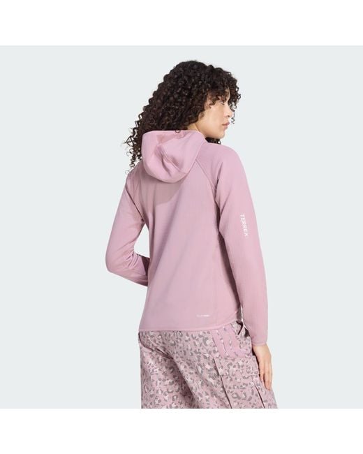 Adidas Pink Terrex Xperior Climawarm+ Ventknit Fleece Hooded Jacket