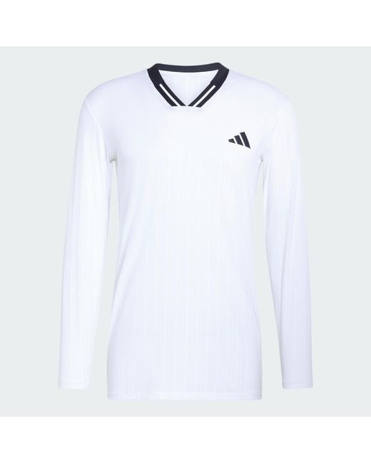 Adidas White Tennis Climacool Long Sleeve Top for men