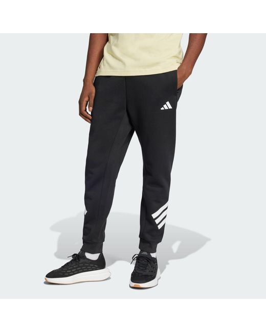 Adidas Black Future Icons 3-Stripes Tracksuit Bottoms for men