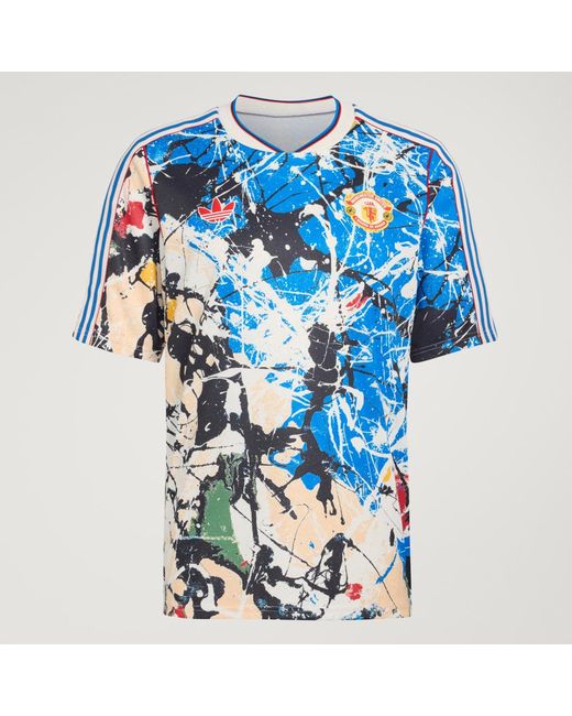 Adidas Blue Manchester United Stone Roses Jersey for men