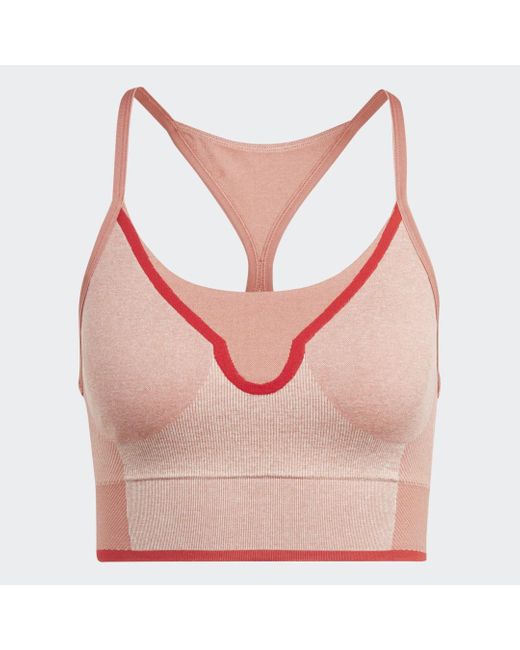 Reggiseno sportivo da yoga by Stella McCartney TrueStrength Seamless Medium-Support di Adidas in Pink