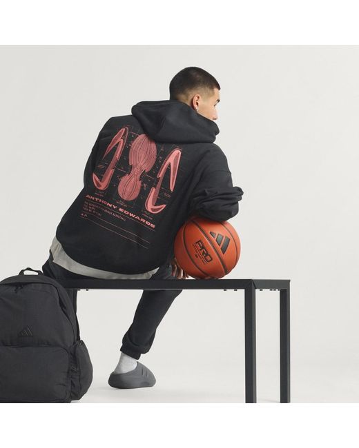Adidas Black Anthony Edwards Schematic Hoodie for men