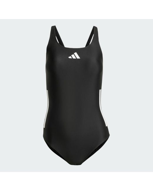 Adidas Black 3-Stripes C-Back Swimsuit