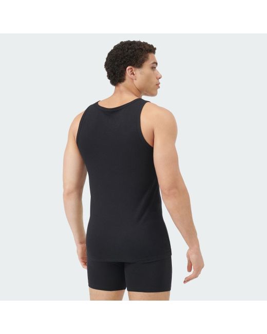 Adidas Black Active Flex Cotton Tank Top 2-Pack Underwear for men