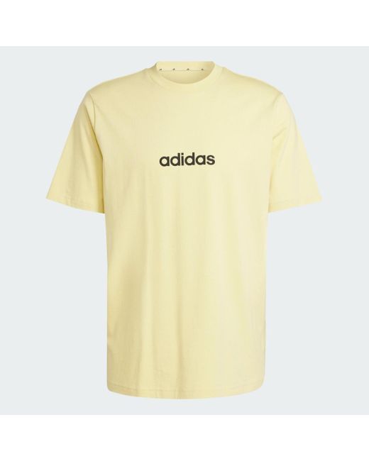 Camiseta Essentials Linear Single Jersey Adidas de hombre de color Natural