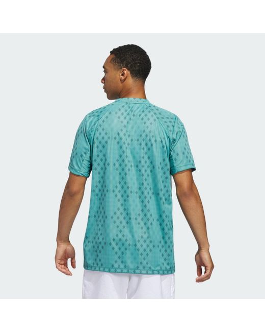 Adidas Blue Club Tennis Climacool Graphic T-Shirt for men